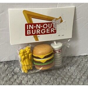 New In N Out Burger Eraser Set of (3x) Drink,  Double Double, and Fry
